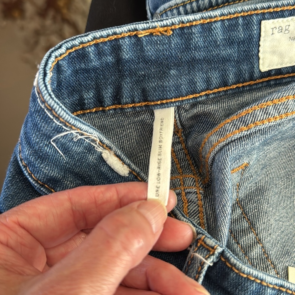 Rag & Bone Dre Low Rise Slim Boyfriend, size 25